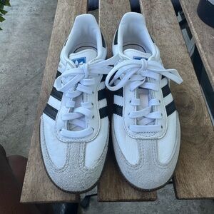 Adidas Girl White and Black Sneakers